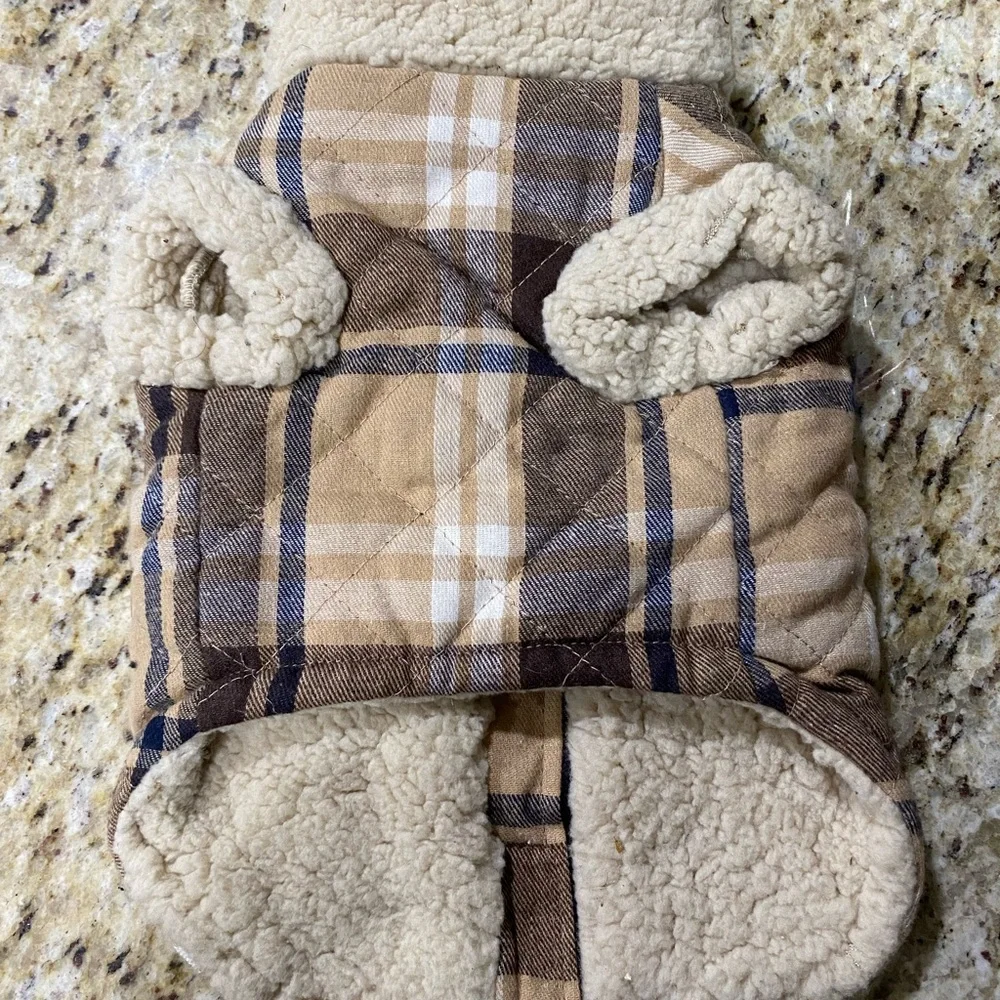 Top Paw Puppy Dog Plaid Sherpa Coat Small